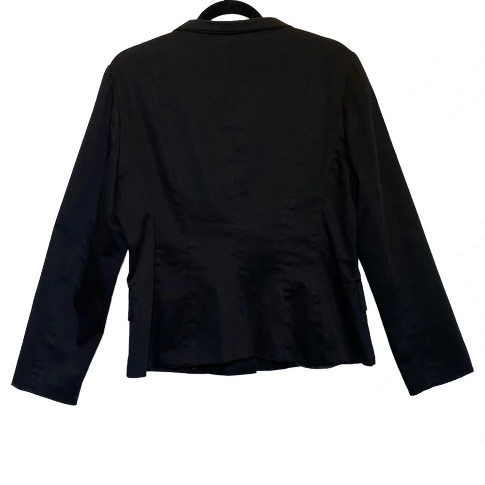 Sandro women's size Large Black Cotton one button lined blazer